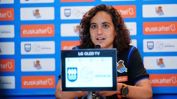 Natalia Arroyo ha ofrecido en Zubieta la rueda de prensa previa al próximo compromiso liguero de su equipo. (Real Sociedad)