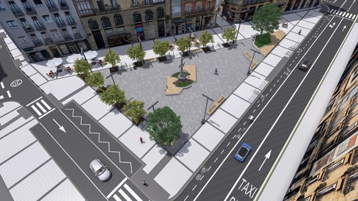 Proyecto para la parte norte de la plaza Easo. (Donostiako Udala)