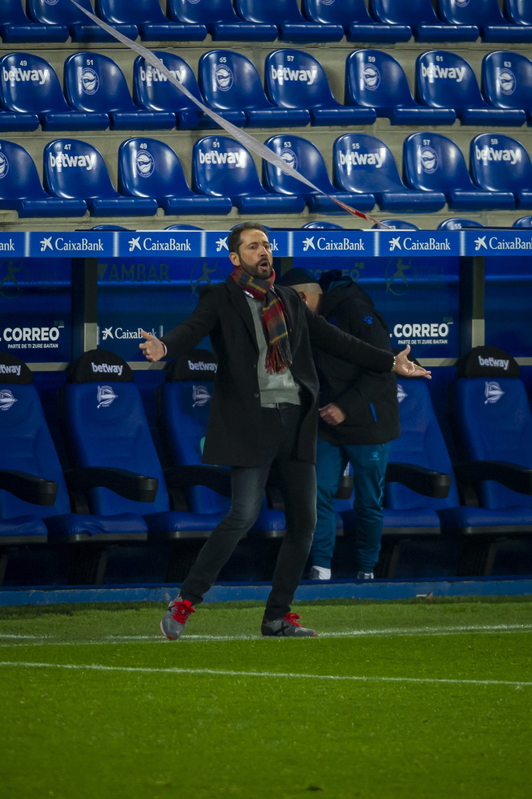 Pablo Machín en el encuentro frente al Valencia. (Jaizki FONTANEDA / FOKU)