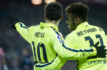 Ikusiko al ditugu berriro ere elkarrekin Messi eta Neymar jokatzen?. (Luis JAUREGIALTZO/FOKU)