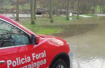 El río Arakil a su paso por Irañeta. (POLICIA FORAL)