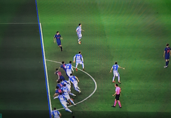 La imagen del VAR del primer gol del Atlético deja en evidencia la mala defensa realista en la jugada clave del partido.