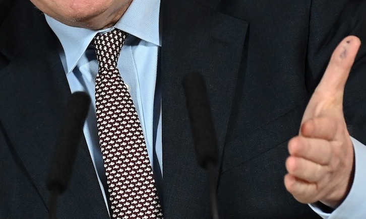 El premier británico, Boris Johnson, tras la firma del acuerdo. (Paul GROVER/AFP) 