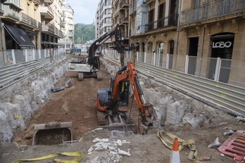 Obras del Metro en Donostia. (Gorka RUBIO/FOKU)