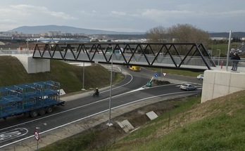 Imagen de la nueva pasarela peatonal que conecta Iruñea y Orkoien. (AYUNTAMIENTO DE IRUÑEA)