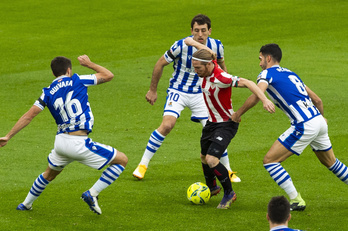 Último enfrentamiento entre Athletic y Real, el pasado 31 de diciembre en San Mamés. (Monika DEL VALLE / FOKU)