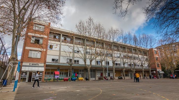 Imagen del CEIP Judimendi, cerrado por casos de covid.