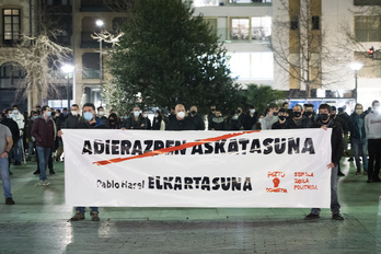 Pablo Haseli elkartasuna adierazteko elkarretaratzea, Donostiako Bulebarrean. (Gorka RUBIO/FOKU)