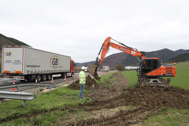 Los trabajos para desdoblar la N-121-A han comenzado en el tramo Ezkaba-Olabe. (GOBIERNO DE NAFARROA)