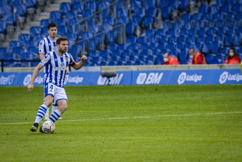 Asier Illarramendi en el partido frente al Cádiz. (Gorka RUBIO / FOKU)