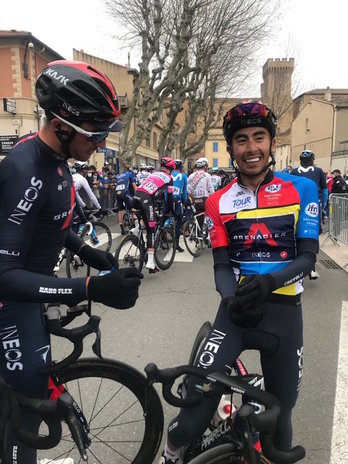 Iván Ramiro Sosa, con el maillot de líder del Tour de la Provence. (INEOS)