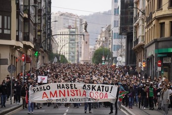 Manifestación en las calles de Bilbo. (H.Bilbao / Europa Press)