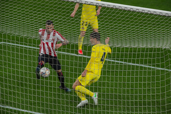 Gerard ha anotado el gol del Villarreal en el primer tiempo. (Aritz LOIOLA / FOKU)