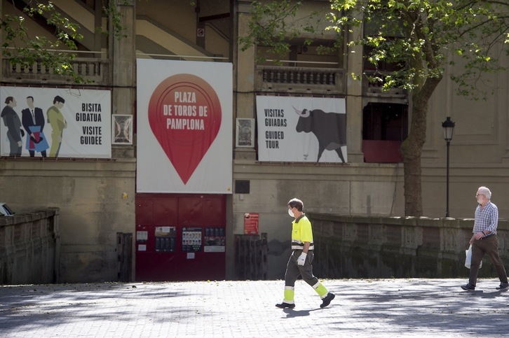 Imagen de la plaza de toros de Iruñea, de la que es titular la Casa de Misericordia. (Iñigo URIZ/FOKU)