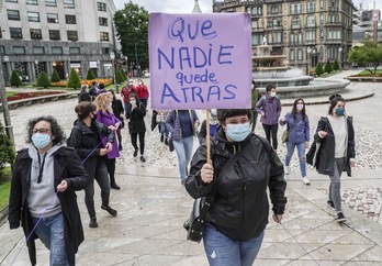 Foto de archivo de una movilización feminista en Bilbo. (Marisol RAMIREZ/FOKU)