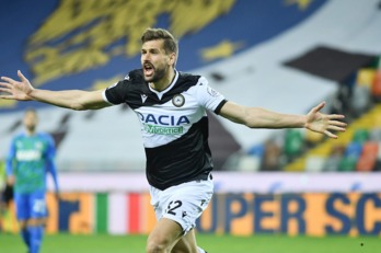 Llorente volvió a marcar un gol más de un año después del último logrado con el Napoli. (@Udinese_1896)