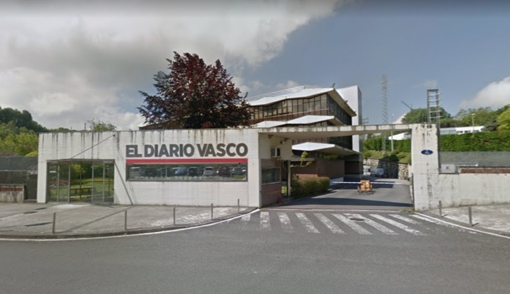 Entrada a las instalaciones de ‘El Diario Vasco’ en Ibaeta, donde se construirán 250 nuevas viviendas. (GOOGLE MAPS)