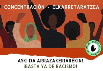 Concentración ante un juicio por una agresión racista.