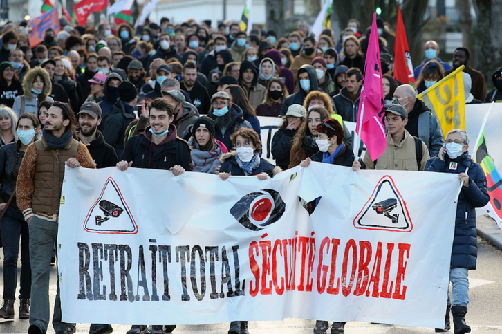 Fotografía de una movilización precedente en contra de la Ley de Seguridad Global. (Bob EDME)