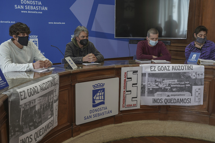 Comparecencia de hoy en el Ayuntamiento de Donostia. (Andoni CANELLADA/FOKU)