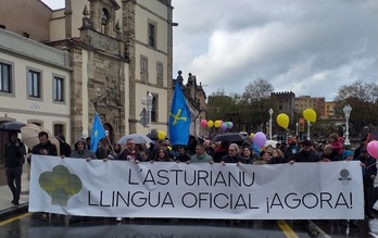 Una movilización por la oficialidad del asturiano. (EUROPA PRESS)