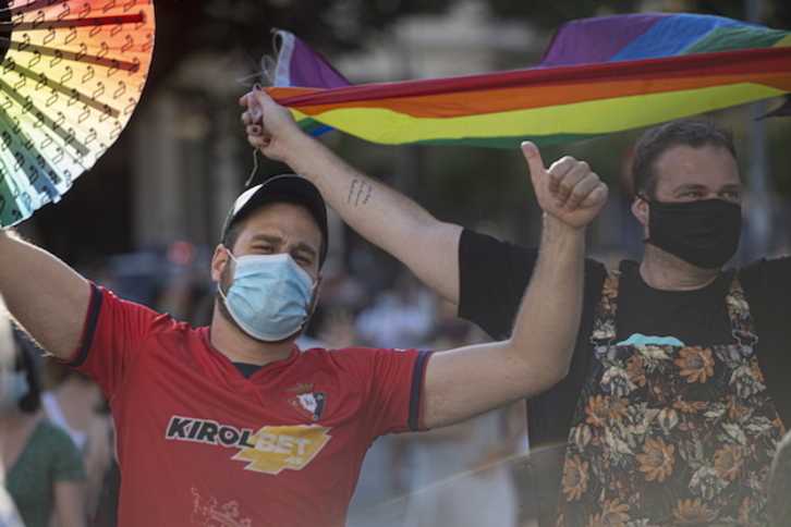 Iruñean LGTBI eragileek egindako manifestazioa. (Jagoba MANTEROLA/FOKU)