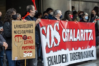 Foto de archivo de una movilización de los hosteleros de Bizkaia. (Marisol RAMIREZ/FOKU)