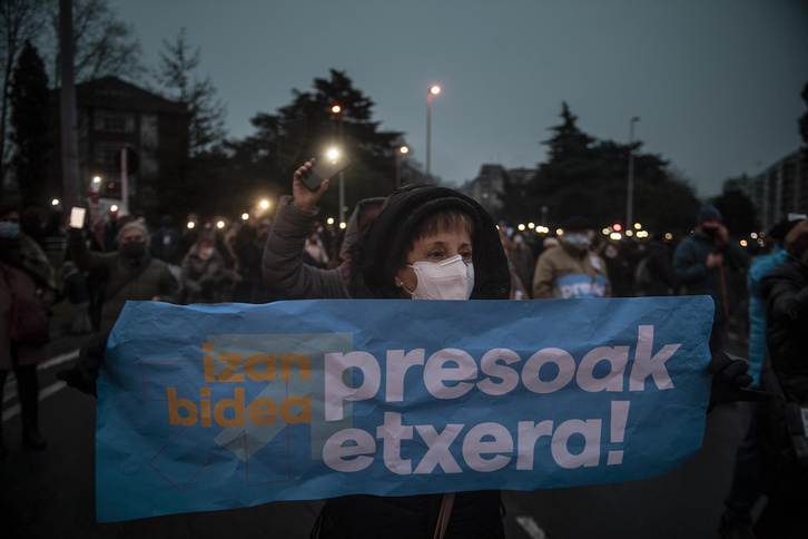 Presoak etxeratzeko aldarria, Donostian. (Jon URBE | FOKU)