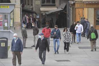 Las calles de Iruñea, el pasado viernes. (Idoia ZABALETA / FOKU)