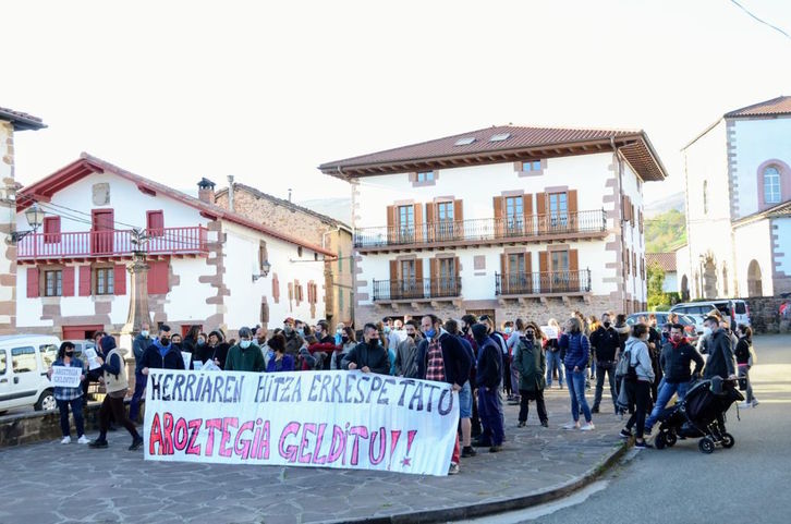 Aroztegian martxan dagoen proiektuaren aurkako mobilizazioa. (EHNE NAFARROA)