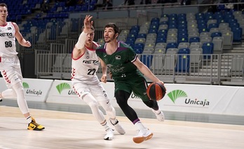 Imparable, Darío Brizuela ha vuelto a envenenar a Bilbao Basket con su mordisco de la «mamba». (M. POZO / ACB PHOTO)
