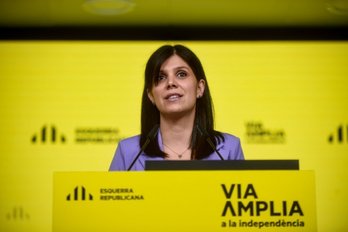 Marta Vilalta, durante la comparecencia de este lunes. (ERC)