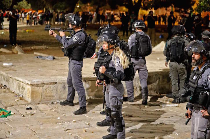 Agentes policiales israelíes. (Ahmad GARABLI/AFP)