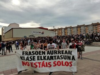 Arranque de la manifestación de esta tarde en Arrotxapea. (@Ahotsa.info)