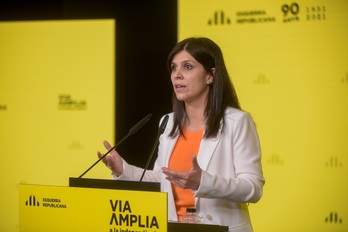 Marta Vilalta, en su comparecencia de este lunes. (Marc PUIG/EUROPA PRESS)