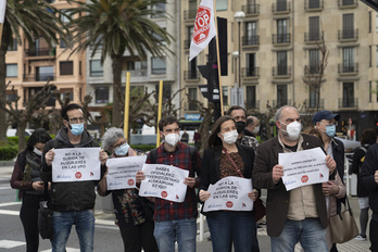 Movilización en Donostia en contra de los desahucios. (Gorka RUBIO/FOKU)