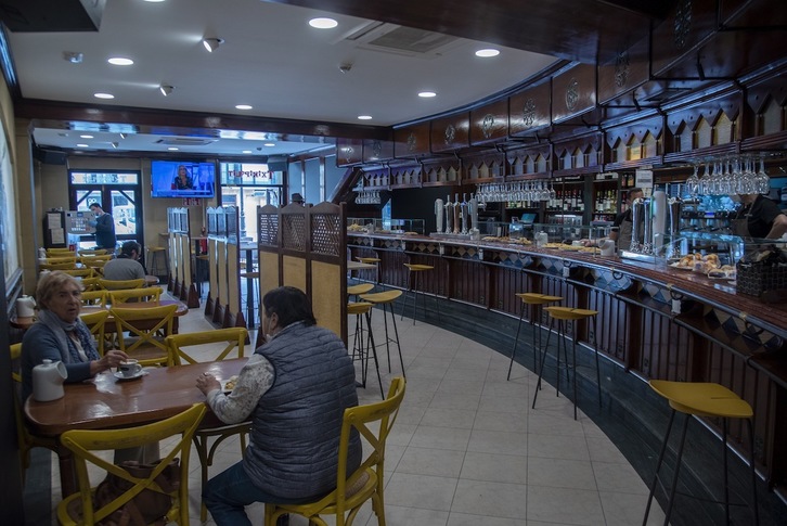 La hostelería de Nafarroa podrá abrir el interior de sus locales a partir del 17 de mayo. (Gorka RUBIO/FOKU)