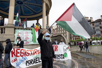 Imagen de la movilización de Iruñea por Palestina. (Iñigo URIZ/FOKU)