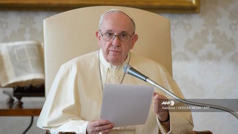 El Papa Francisco, en una de sus intervencones. (VATICAN MEDIA/AFP)