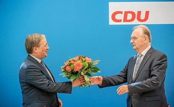 Armin Laschet, presidente de la CDU, quiere suceder a Angela Merkel al frente de la Cancillería. (Michael KAPPELER/AFP)