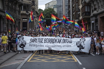 Movilización en Bilbo por los derechos LGTBI, en una imagen de archivo. (Aritz LOIOLA/FOKU)