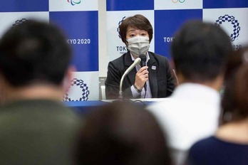 Rueda de prensa de la presidenta de Tokio 2020 Seiko Hashimoto. (Yuichi YAMAZAKI / AFP)