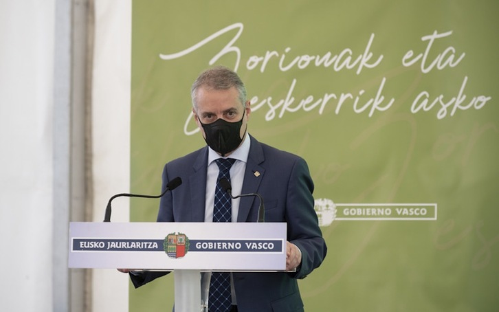 Urkullu, en el acto de fin de curso que ha protagonizado en Gasteiz. (IREKIA)