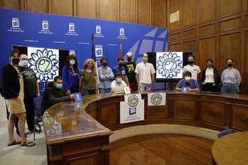 Acto de presentación de la moción en el Ayuntamiento de Donostia. (Maialen ANDRÉS/FOKU)