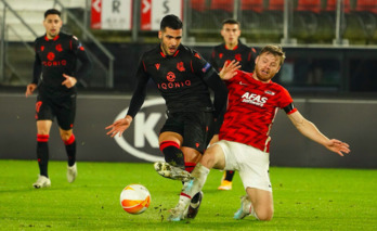 La Real se enfrentó con el AZ Alkmaar la pasada temporada en la Europa League. (@RealSociedad)