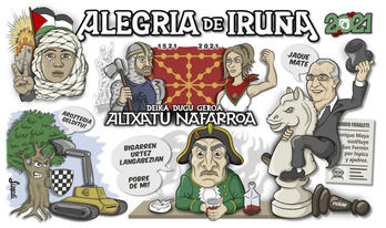 Pancarta de la Alegría de Iruña.