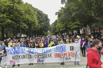 ELA, LAB eta Steilasek ostegun honetan Iruñean eginiko elkarretaratzea. (Idoia ZABALETA/FOKU))