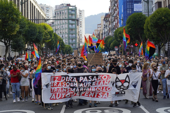 Manifestación organizada en Bilbo. (Aritz LOIOLA/FOKU)