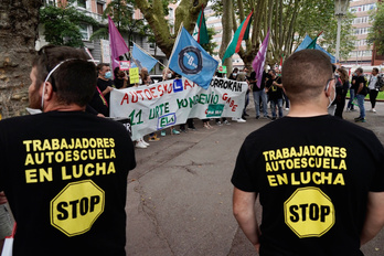 Trabajadores en la concentración del parque Doña Casilda. (FOKU)