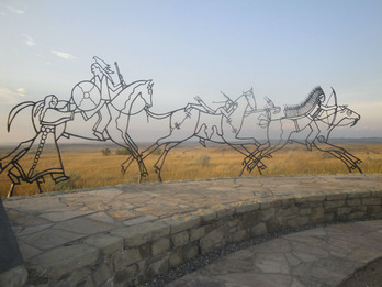 Little Bighorn-en eraikitako monumentua.